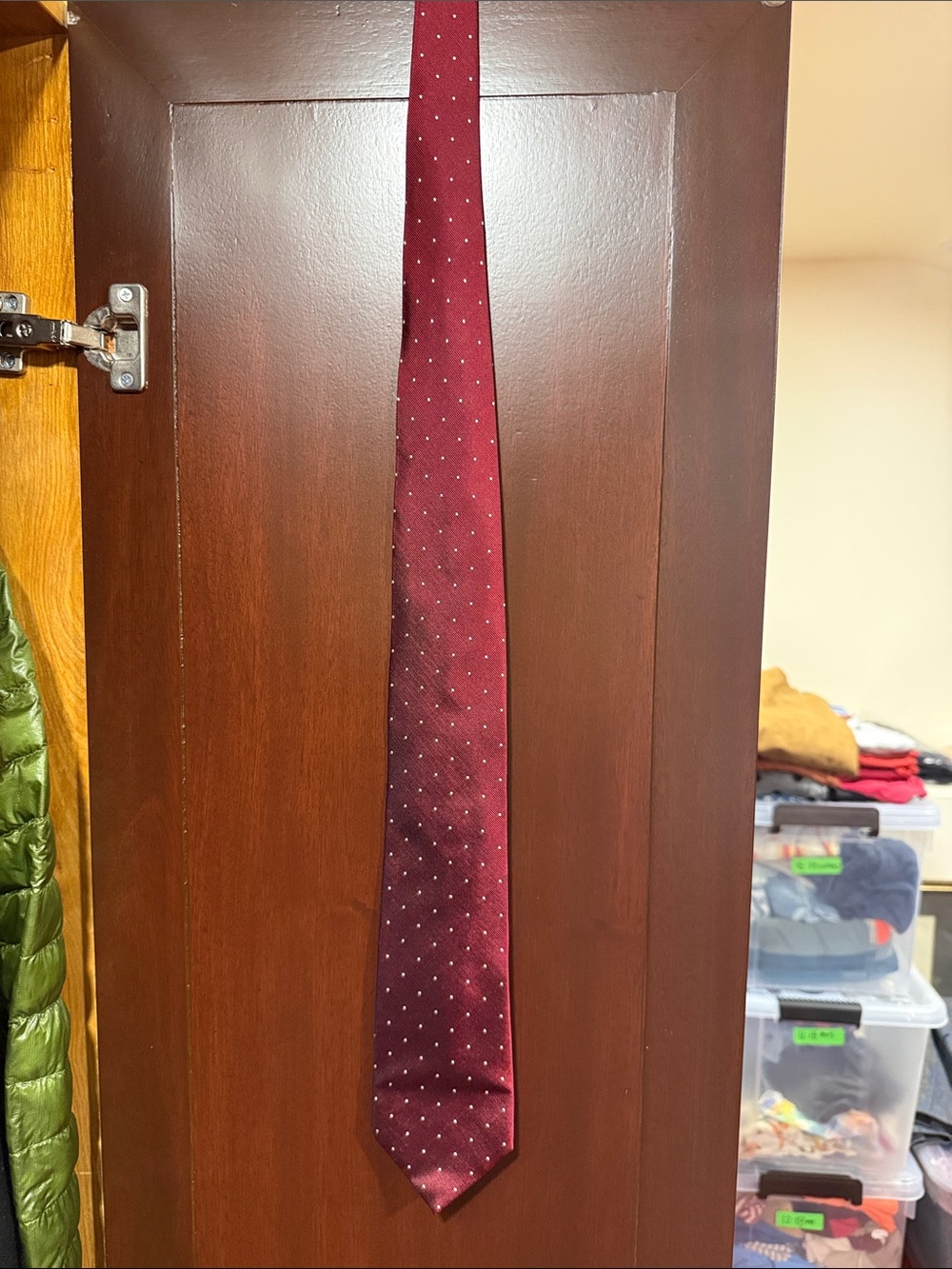 J. Crew Men's Burgundy Tie with Microdot Pattern